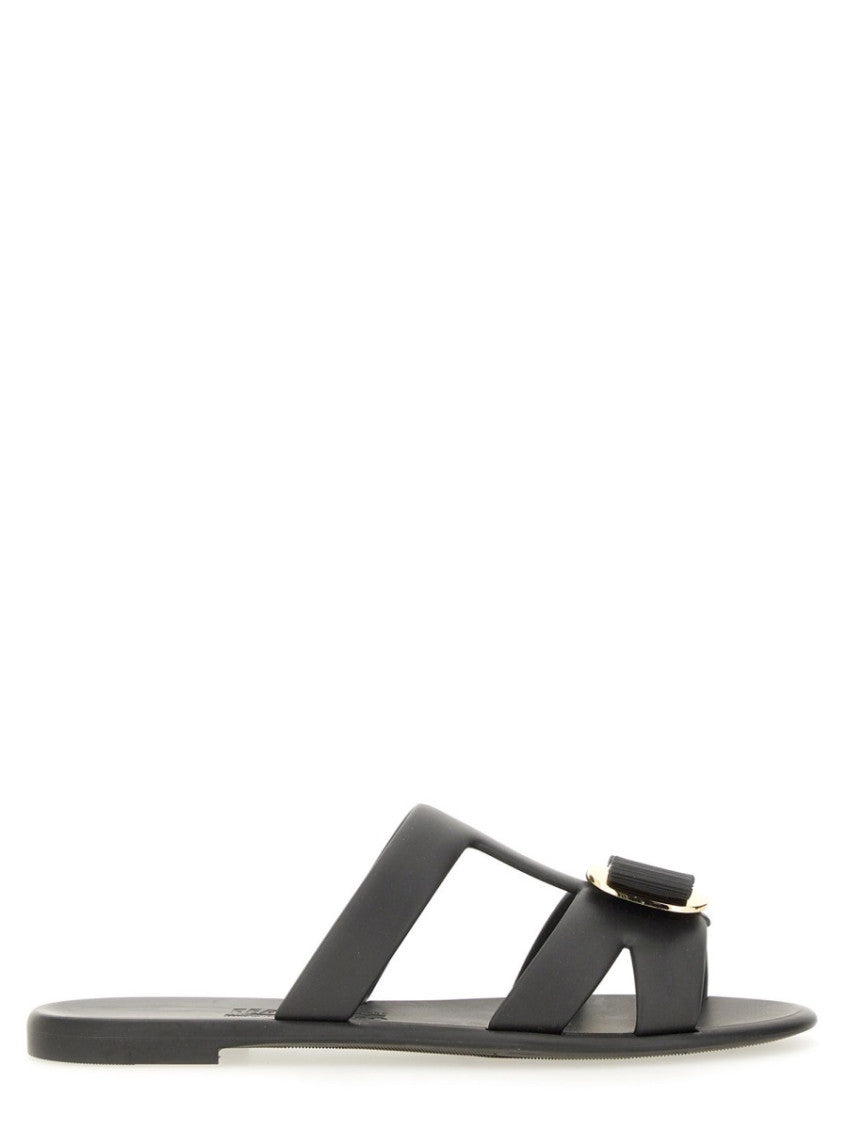Black Solid New Vara Sandals 1