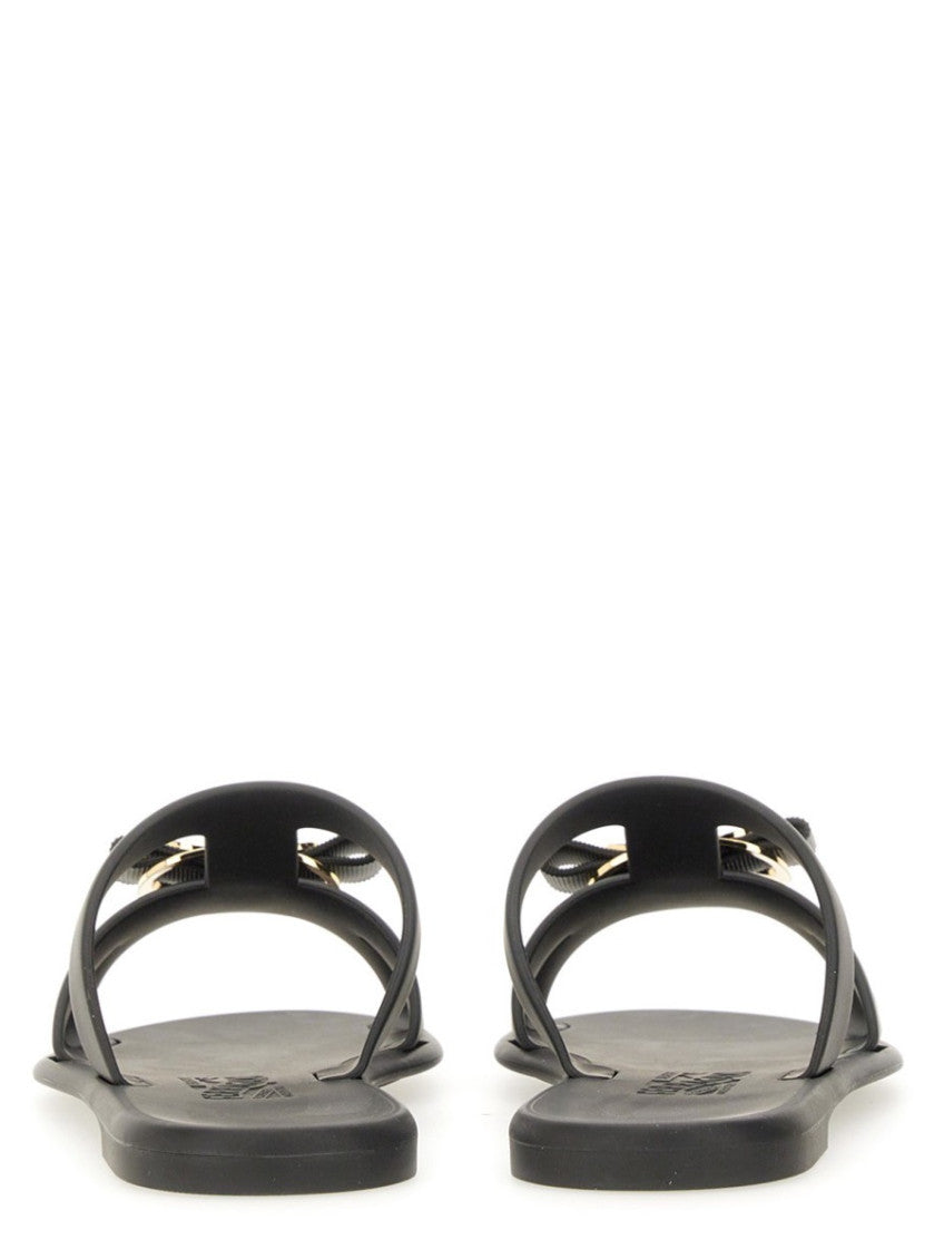 Black Solid New Vara Sandals 4