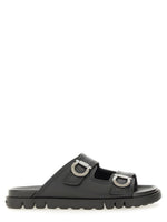 Black Solid Sandals 1