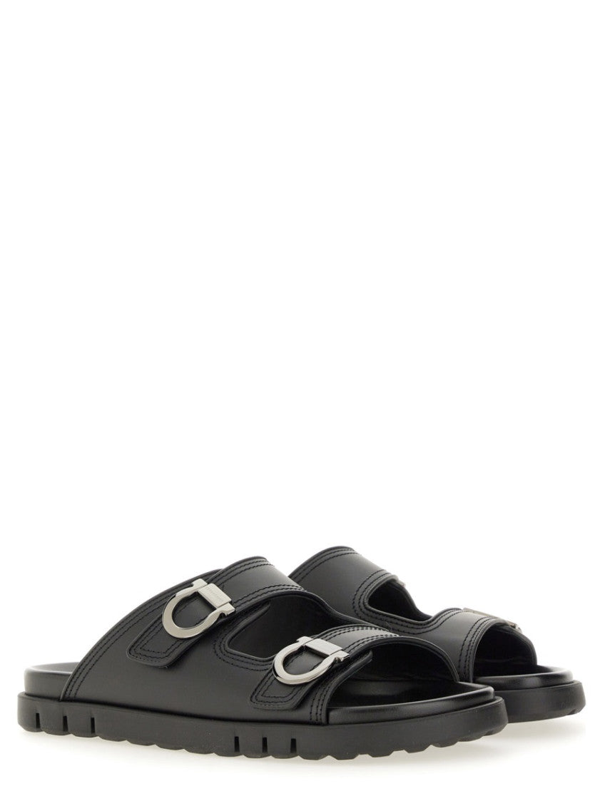 Black Solid Sandals 2