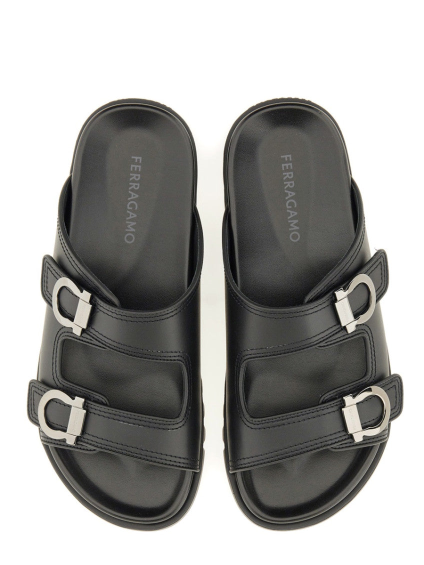 Black Solid Sandals 5