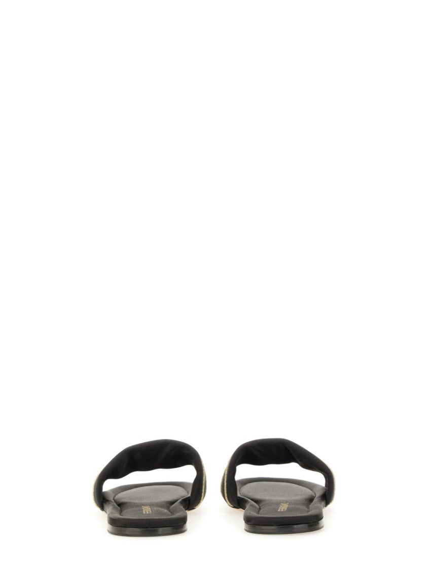 Black Logo Slide Sandals 3