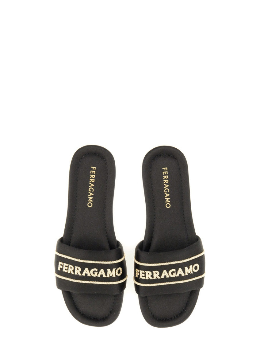 Black Logo Slide Sandals 5