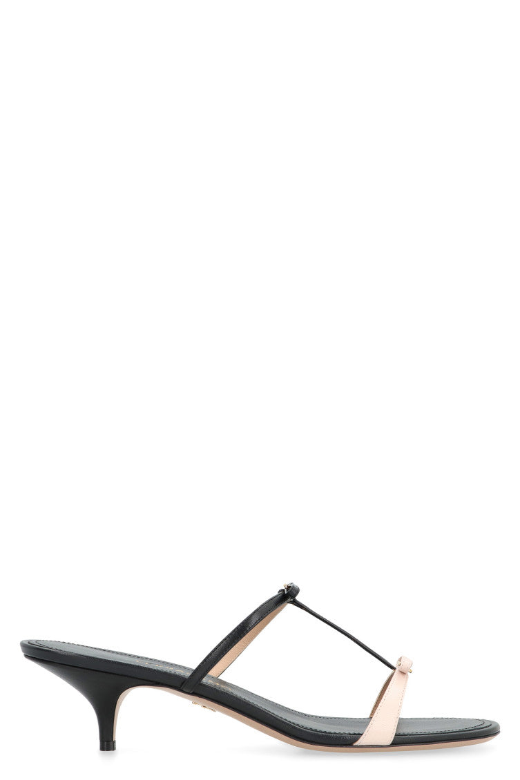 Black Color Block Mini Heels 1