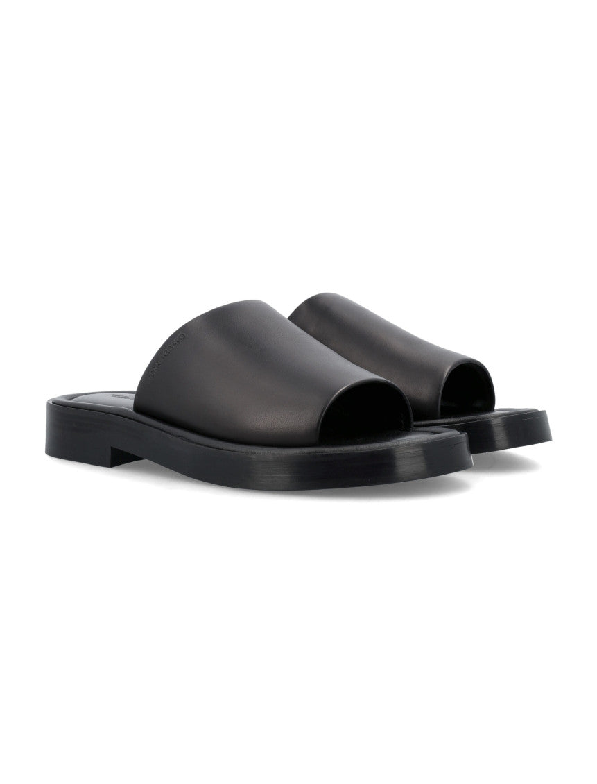 Black Solid Slide Slippers 2