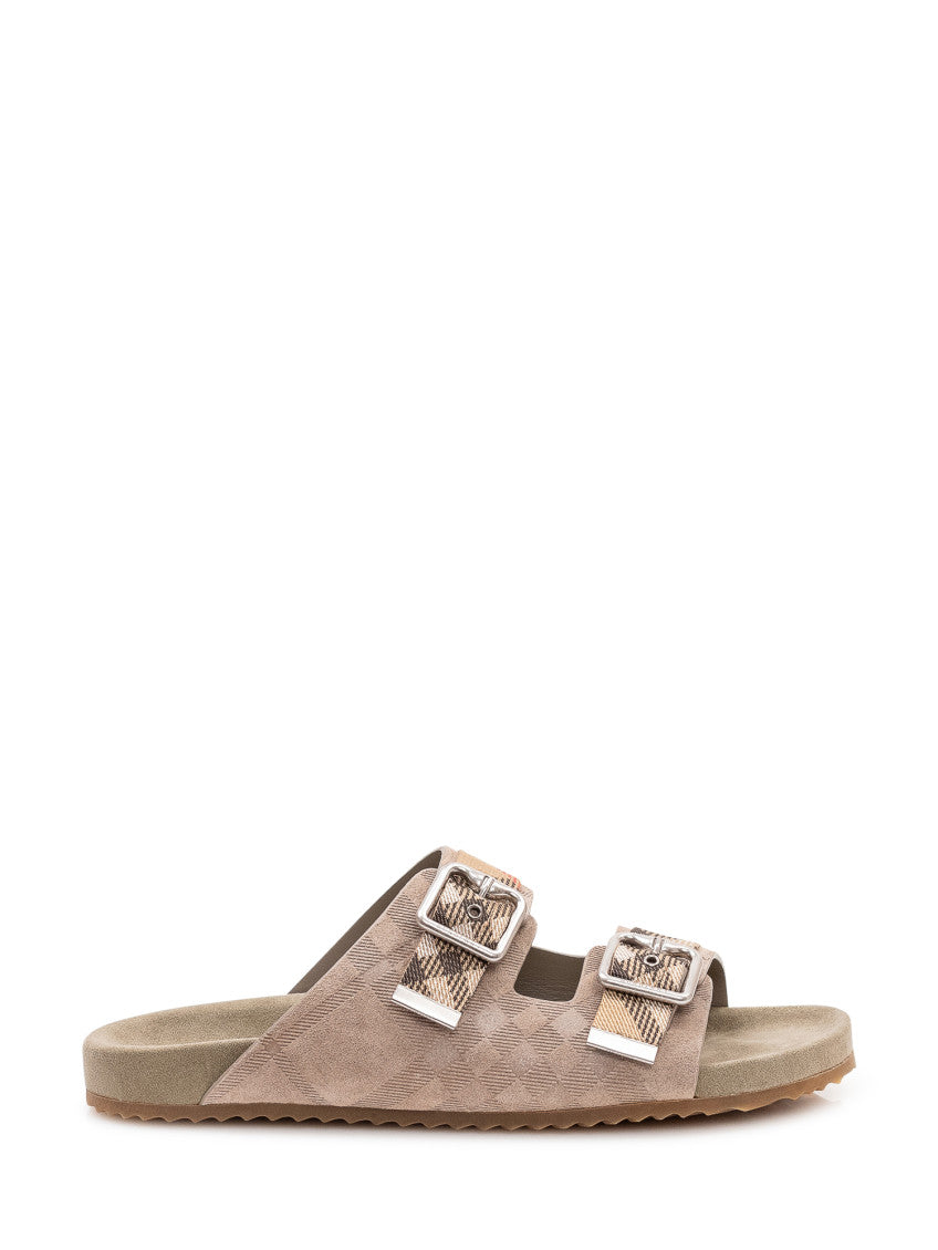 Beige Check Sandals 1