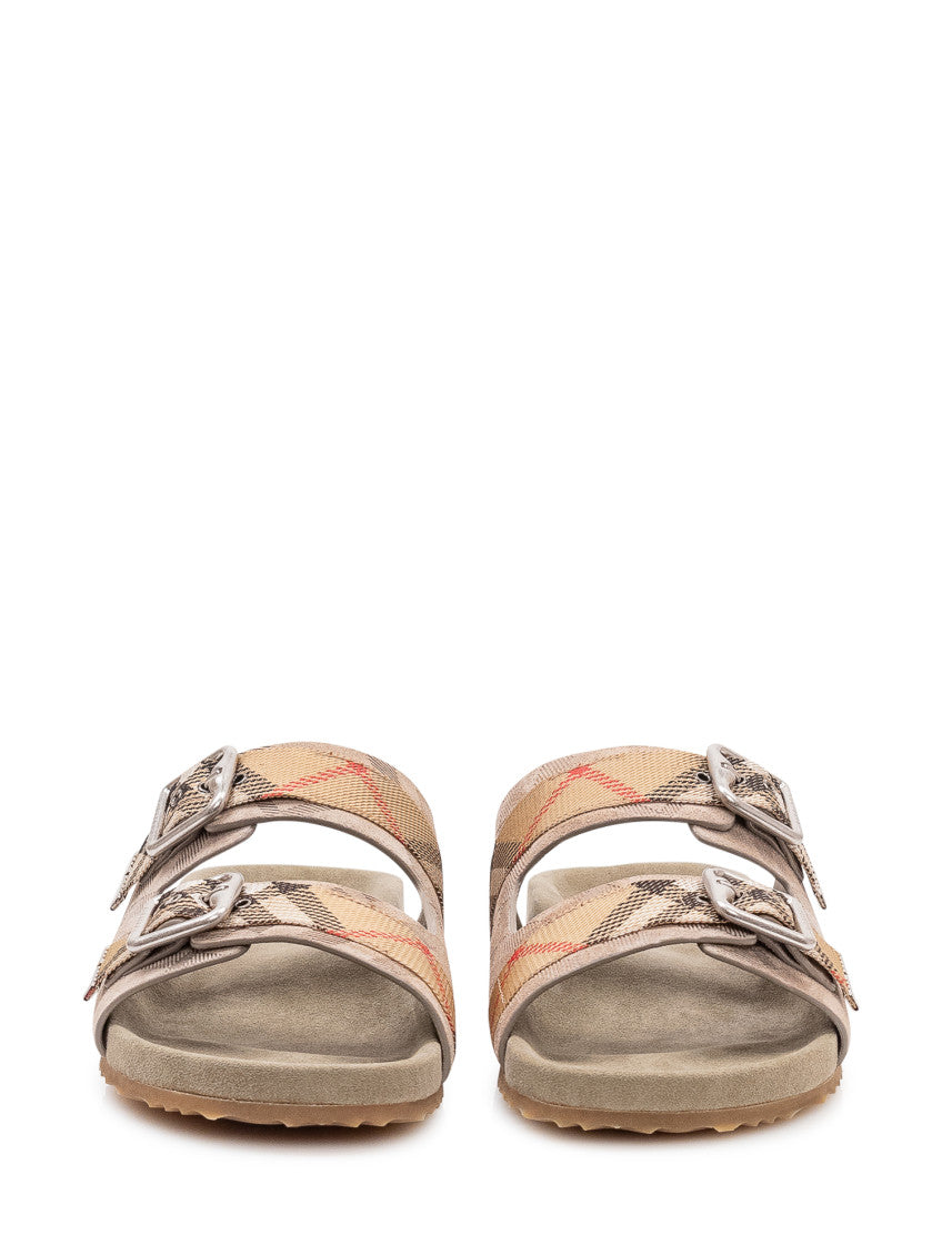 Beige Check Sandals 2