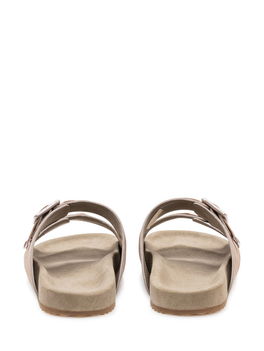 Beige Check Sandals 3