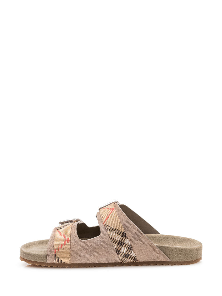 Beige Check Sandals 4