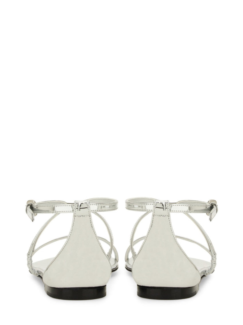 Silver Solid Sandals 3