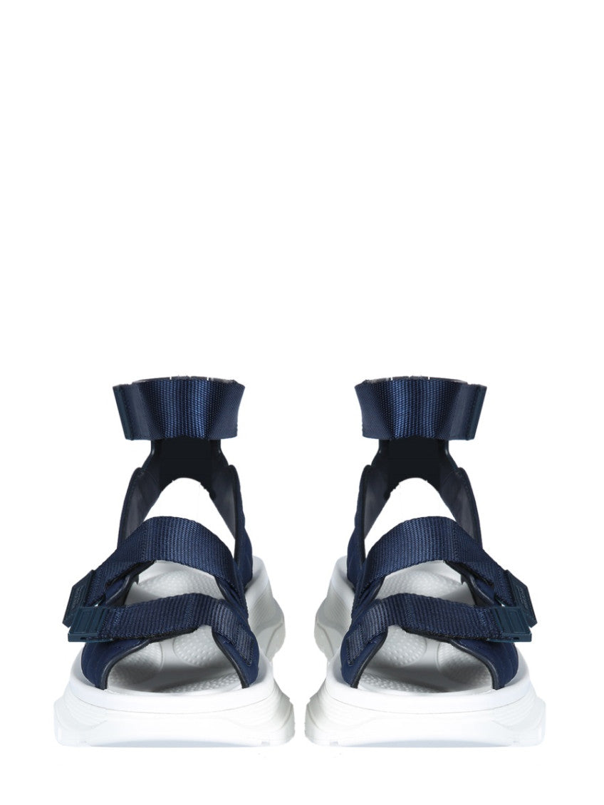 Blue Quilted Tread Sandals 2