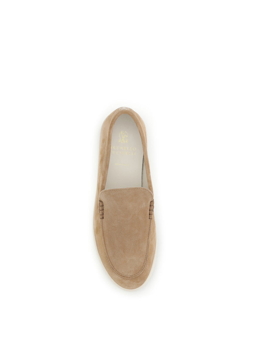 Beige Suede Loafers 4