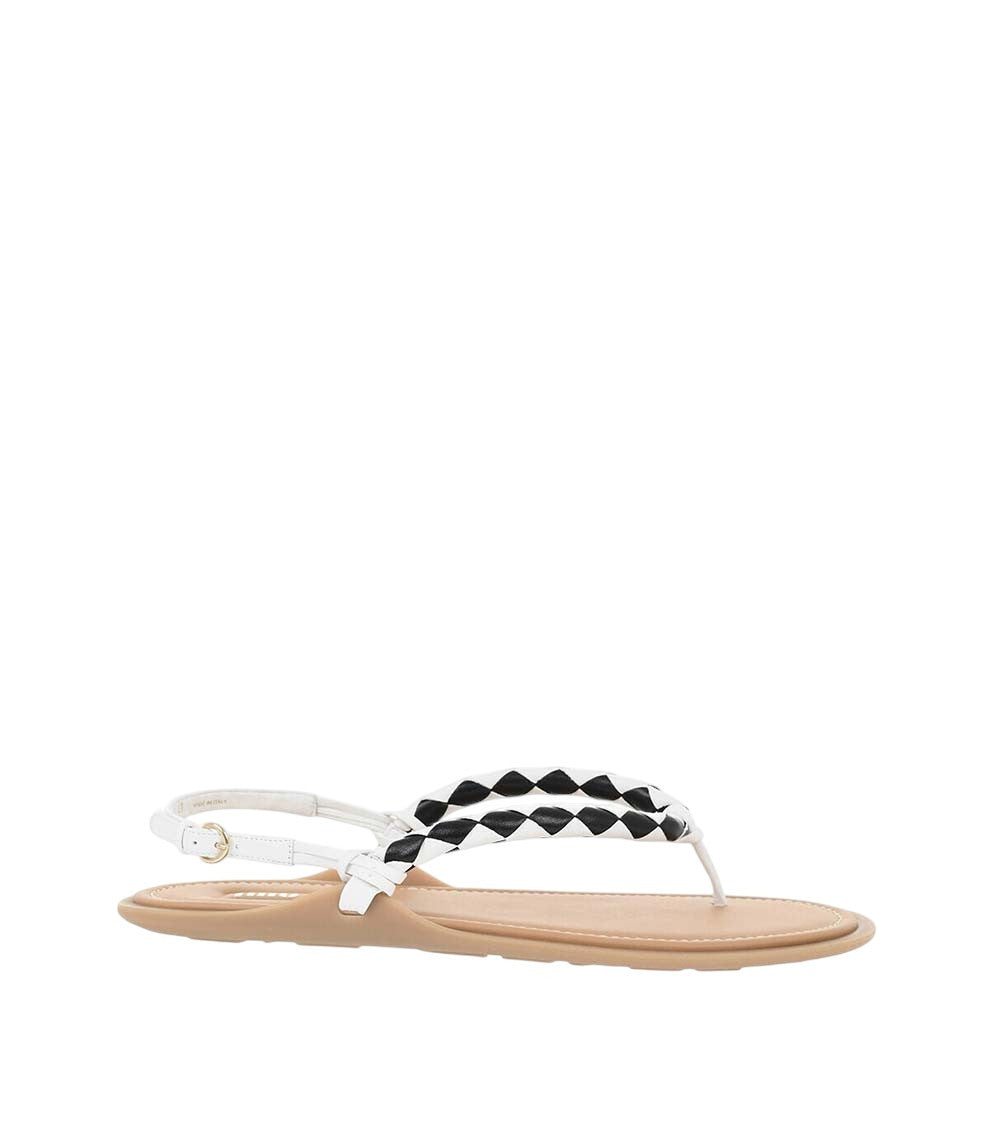 BlackWhite Leather Sandals 1