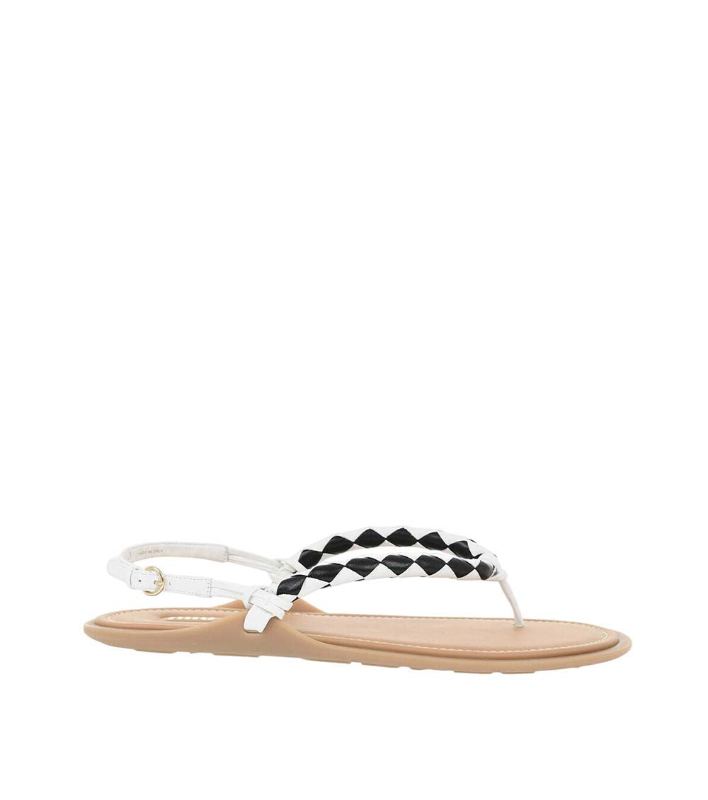 BlackWhite Leather Sandals 2
