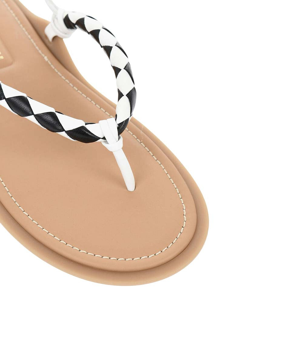 BlackWhite Leather Sandals 3