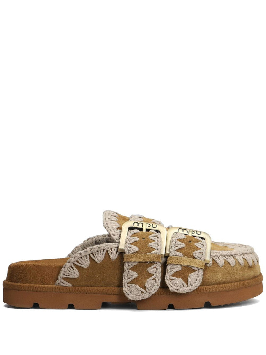 Brown Braided Mules 1