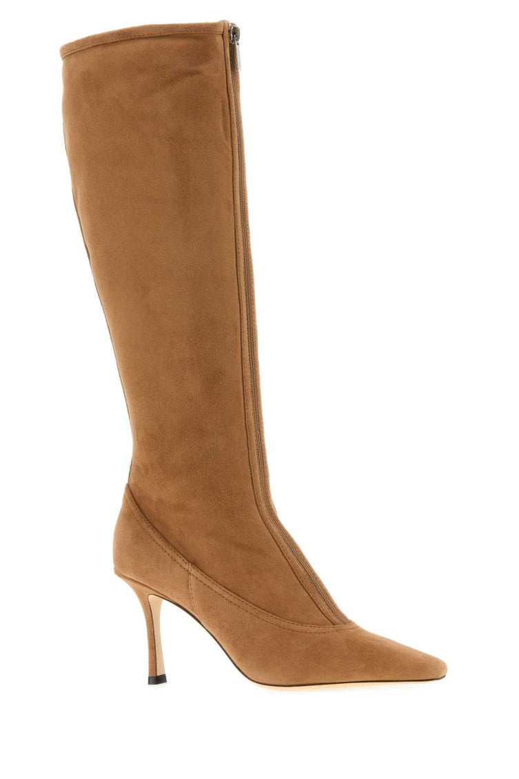 Light Brown Zipper Boots 2