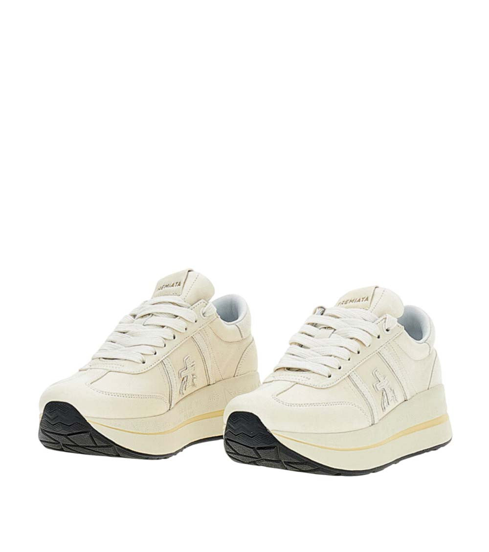 White Lace-up Sneakers 2