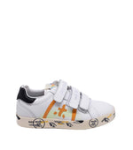 Kids White Leather Sneakers 1