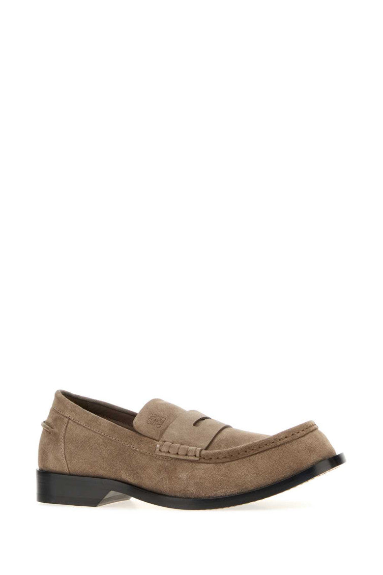 Beige Suede Slip-on Loafers 2