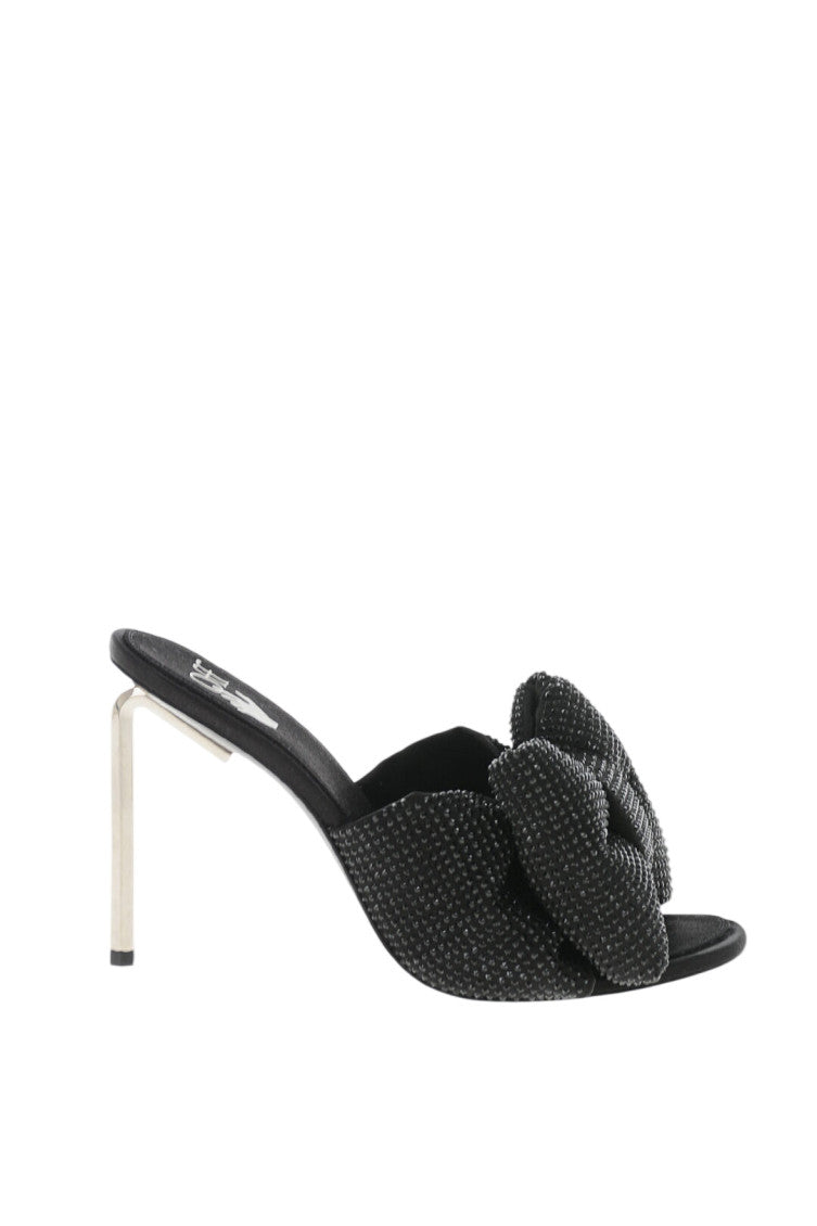 Black Slip-on Bow Heels 1
