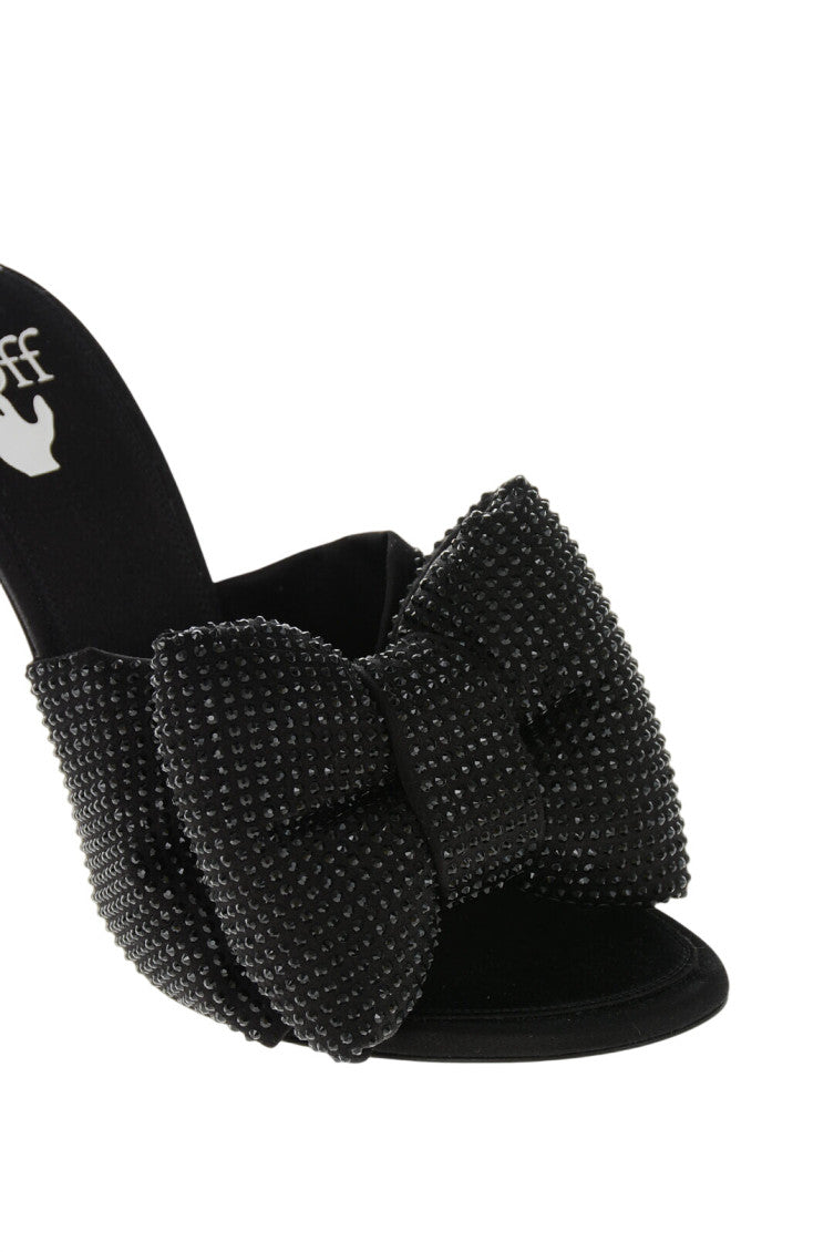 Black Slip-on Bow Heels 4