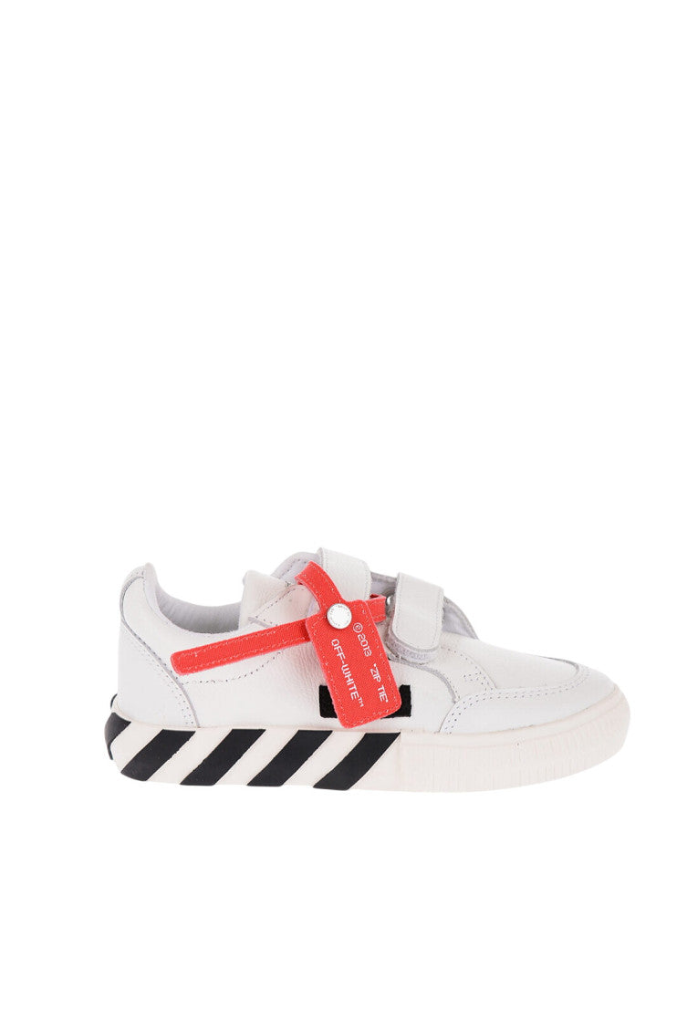 Boys White Leather Low-Top Sneakers 1