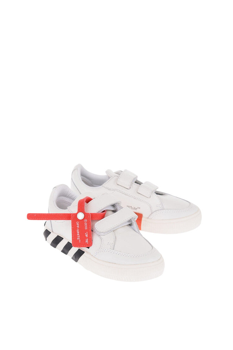 Boys White Leather Low-Top Sneakers 2