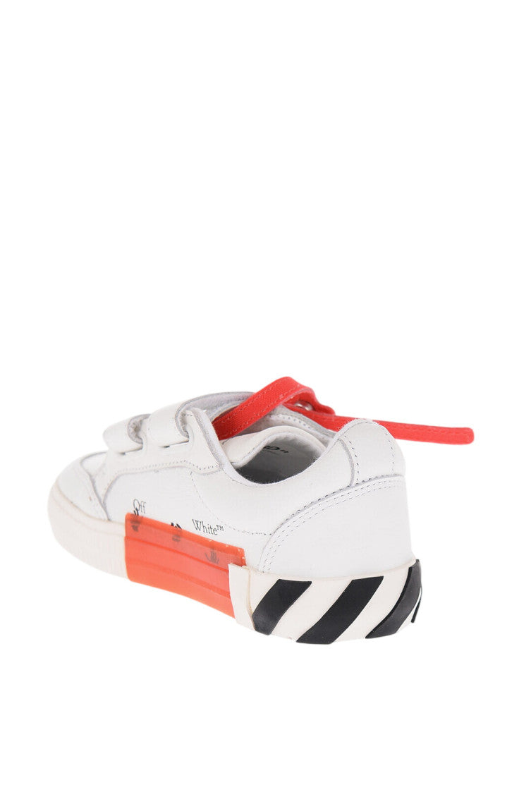Boys White Leather Low-Top Sneakers 3