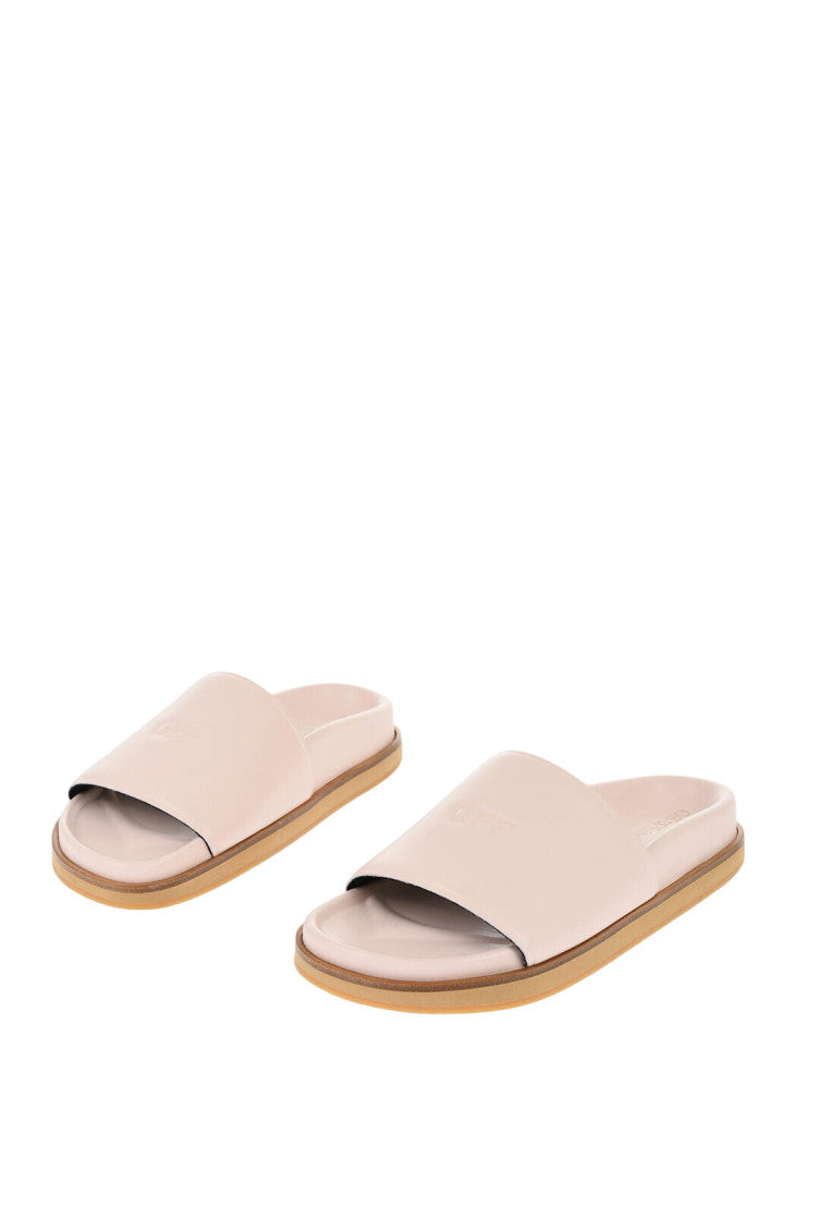 Pink Leather Slides 2