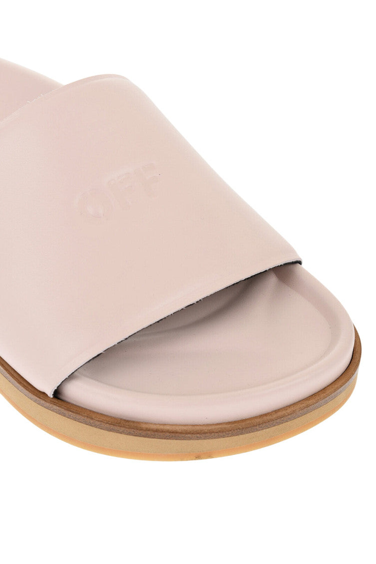 Pink Leather Slides 4