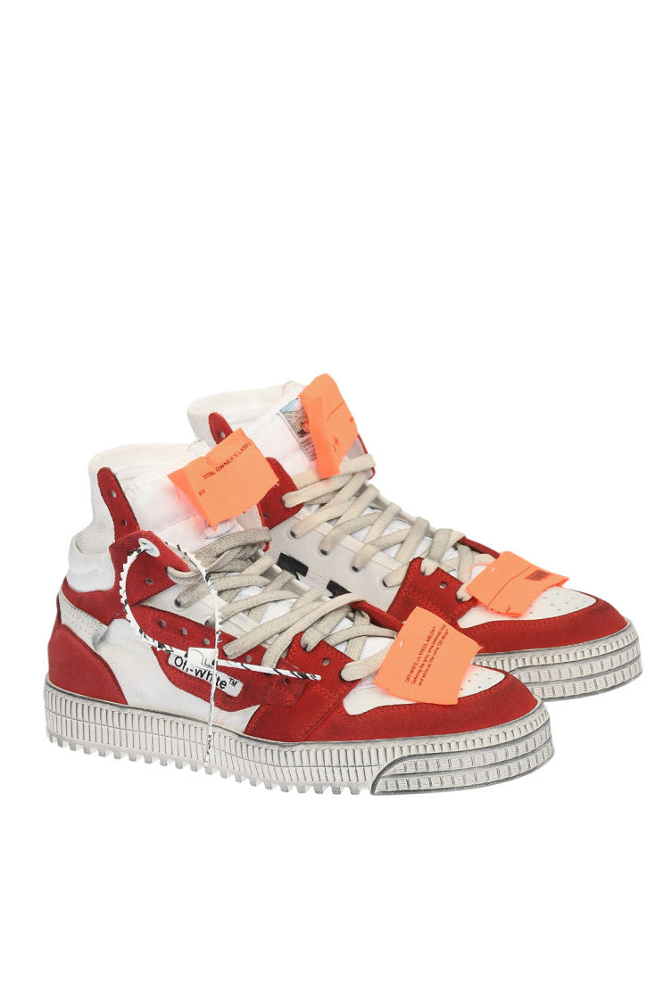 Red High-top Leather Sneakers 2