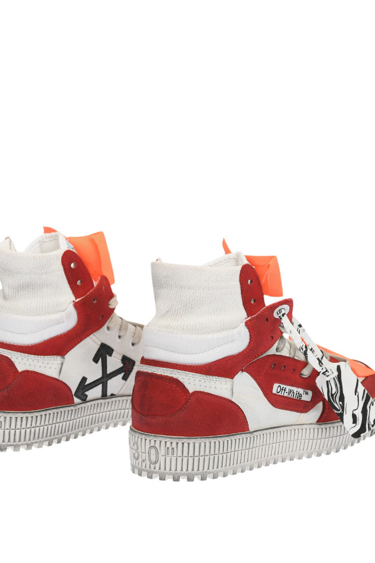 Red High-top Leather Sneakers 3