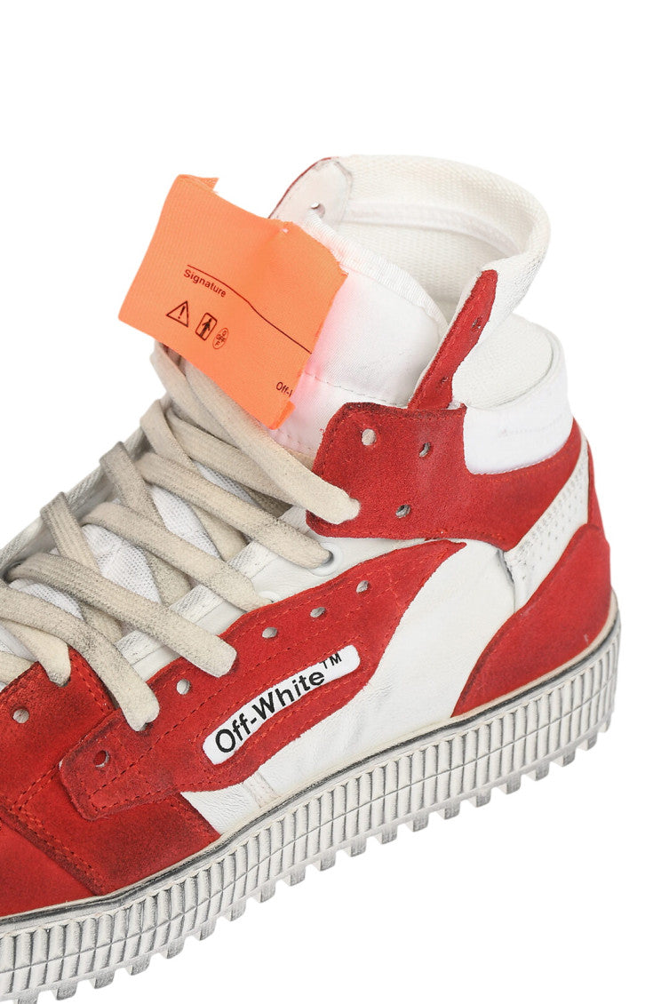 Red High-top Leather Sneakers 4