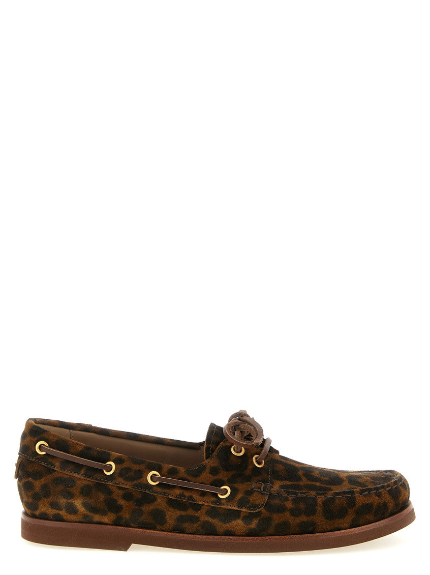 Leopard Print Lace Up Loafers 1