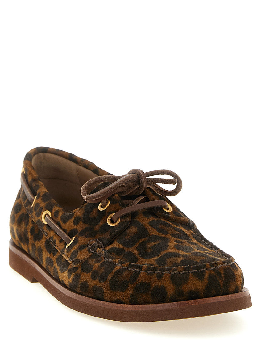 Leopard Print Lace Up Loafers 2