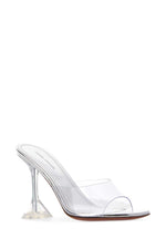 White Transparent Slip-on Heels 1
