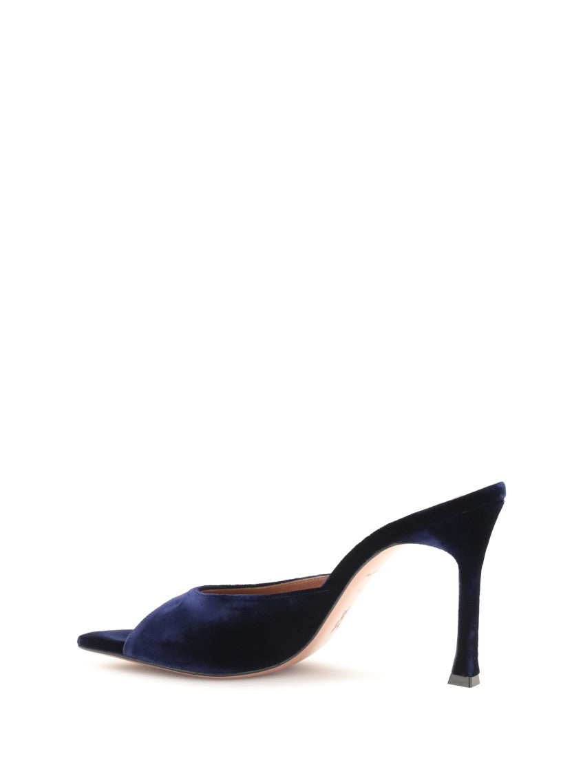 Midnight Blue Slip-on Heels 3