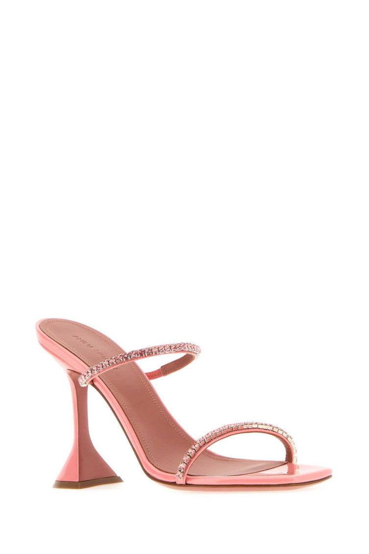 Pink Leather Gilda Heels 1