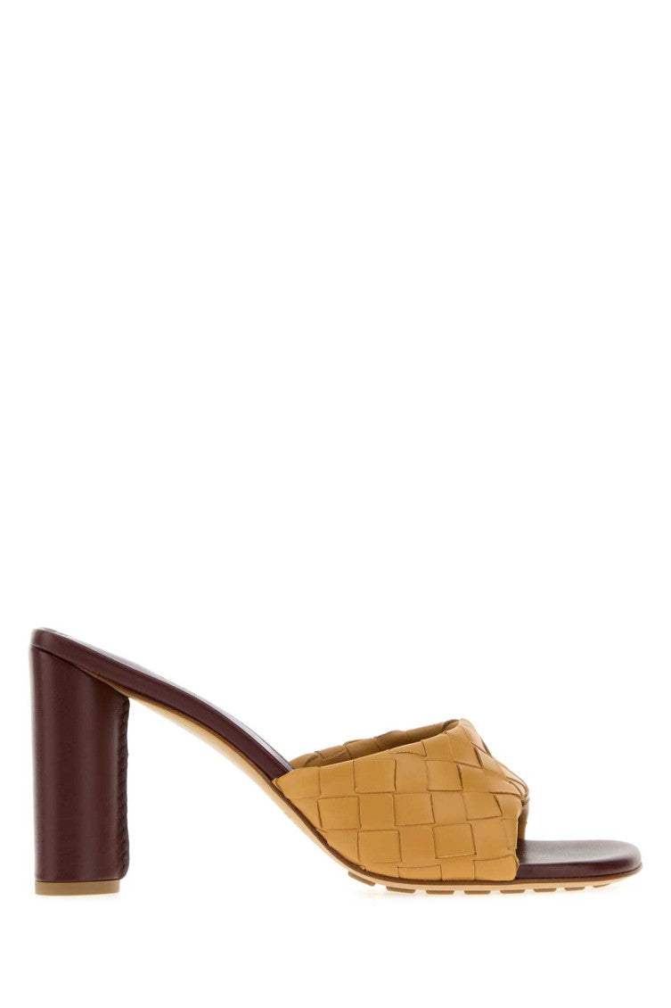 Brown Woven Mules 1