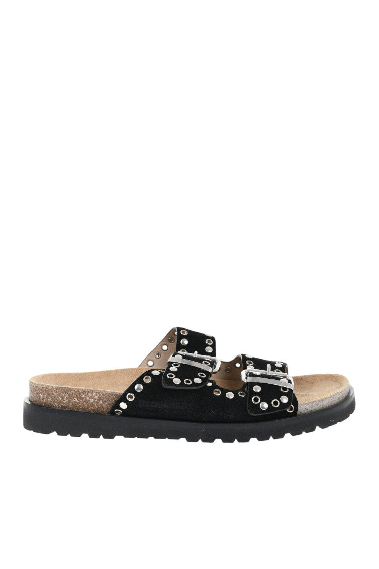 Black Suede Sandals 1