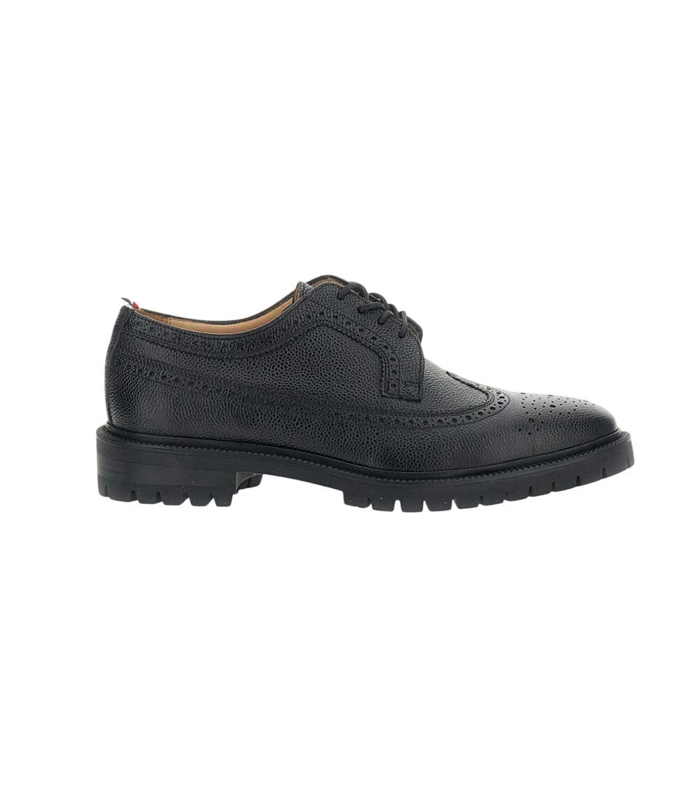Black Embroidered Lace Up Shoes 1