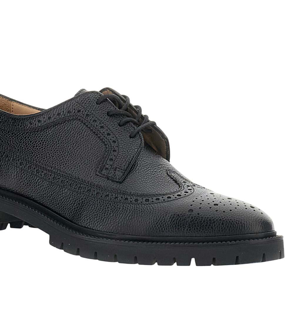 Black Embroidered Lace Up Shoes 4