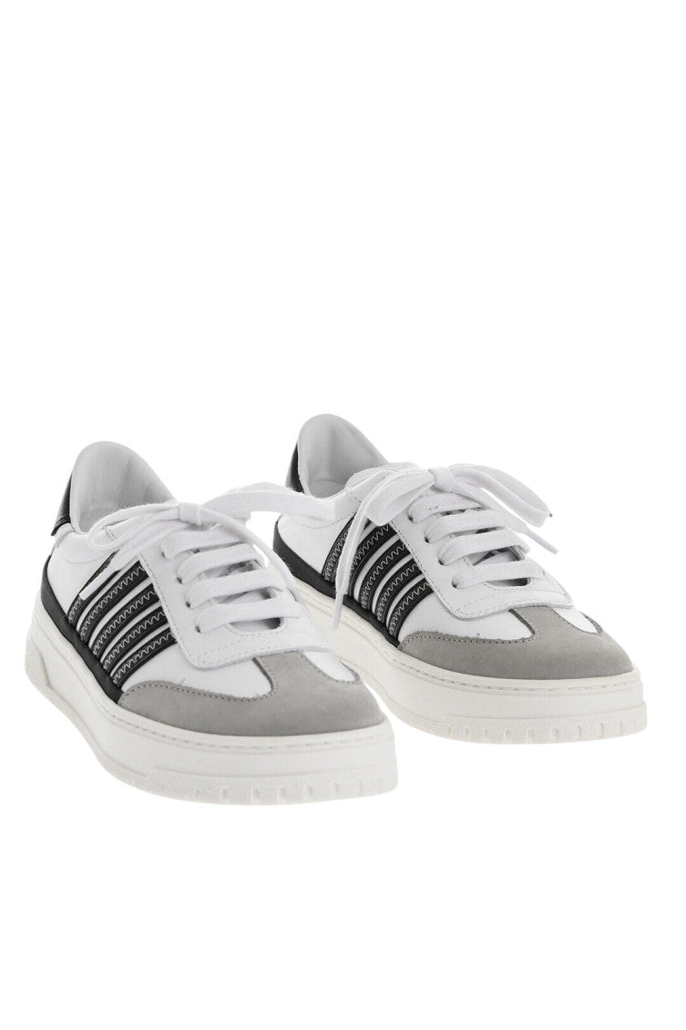 Boys White Low Leather Sneakers 2