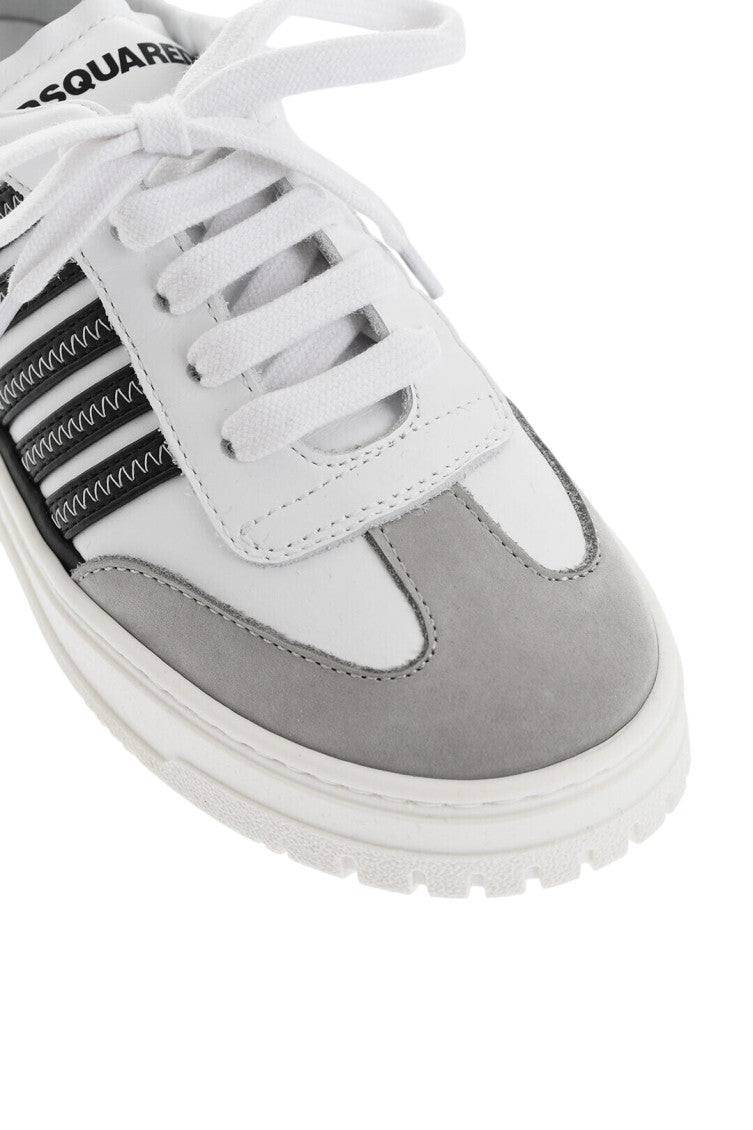 Boys White Low Leather Sneakers 4