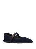Navy Blue Suede Ballet Flats 1
