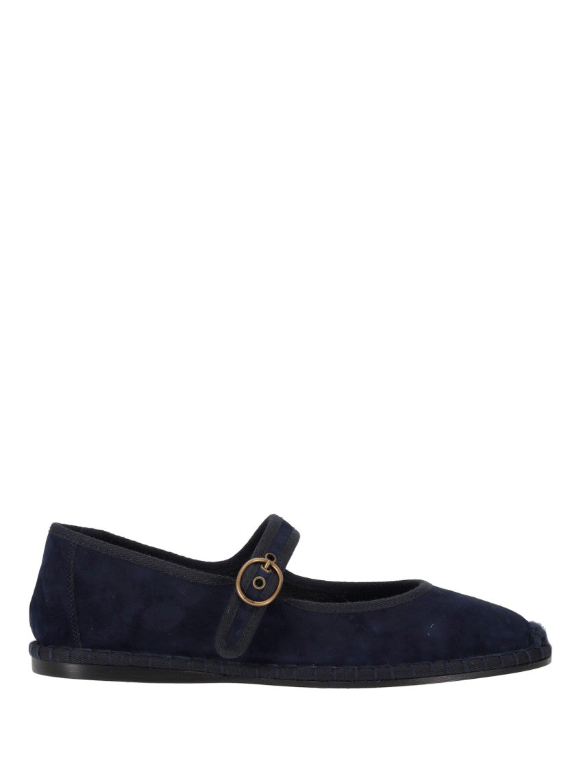 Navy Blue Suede Ballet Flats 2