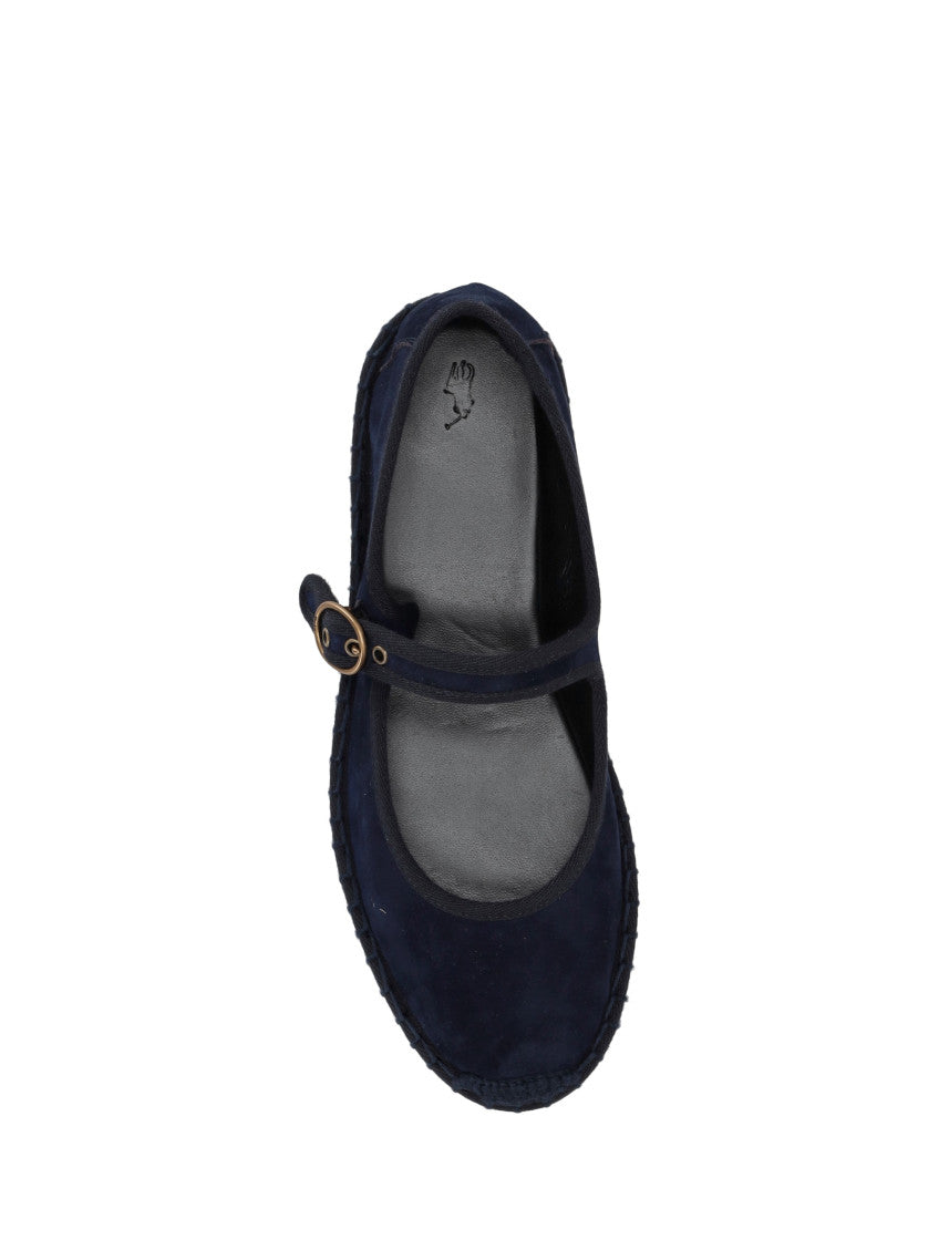 Navy Blue Suede Ballet Flats 3