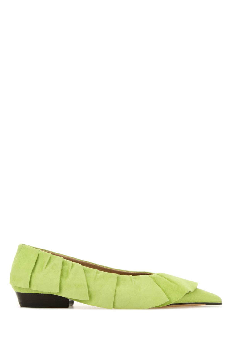 Pastel Green Suede Ballet Flats 1