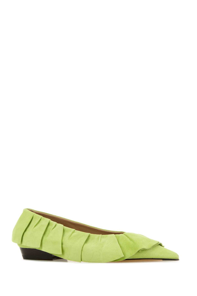 Pastel Green Suede Ballet Flats 2